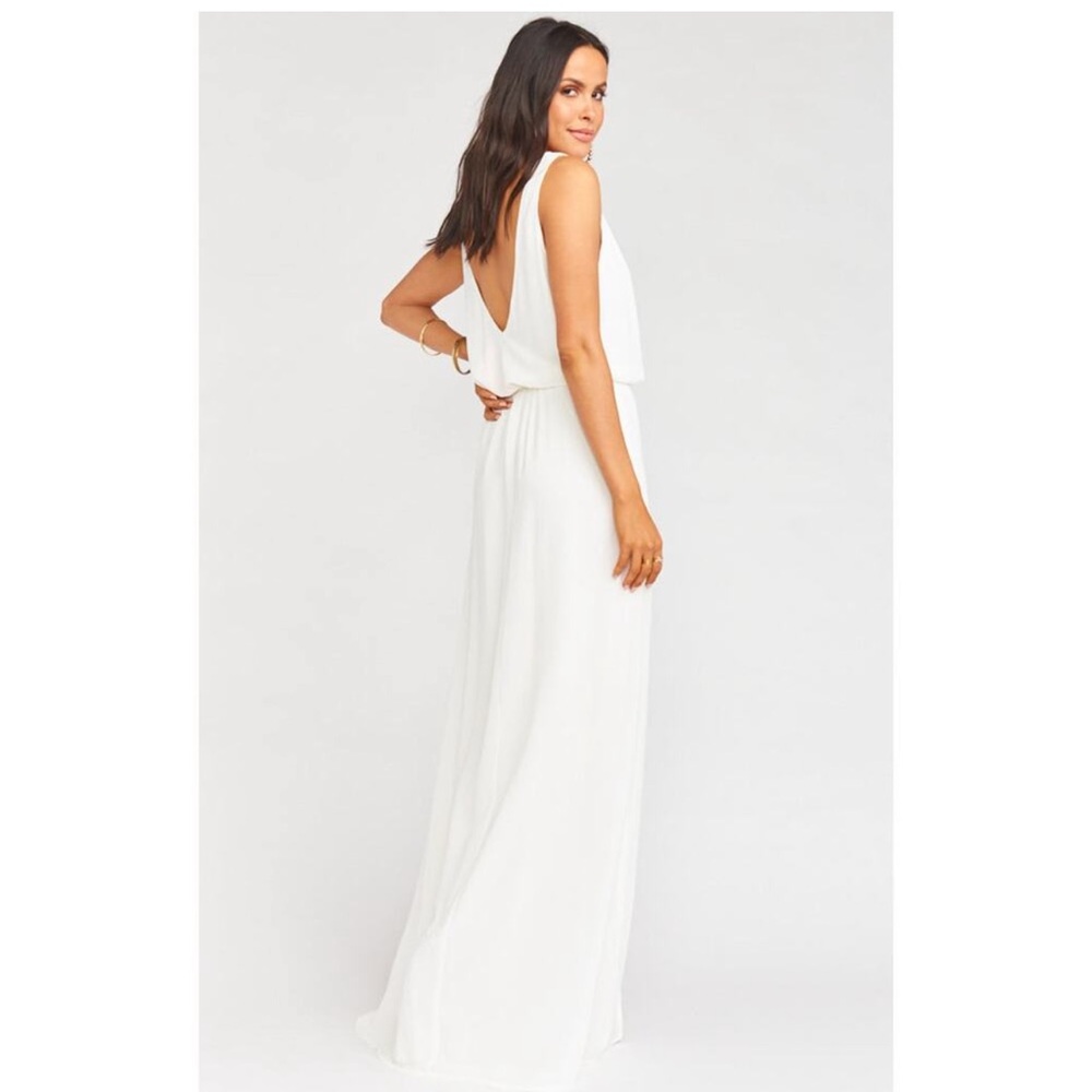 Show Me Your Mumu Kendall Maxi Bridal Dress Wedding Cake Chiffon M NWT